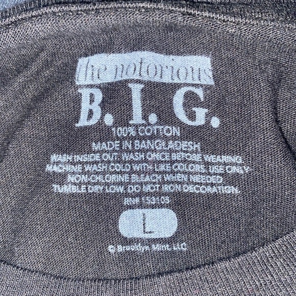 Notorious B.I.G Biggie Smalls Mens T Shirt Large Black Crown Retro Rap Hip Hop - Picture 4 of 4
